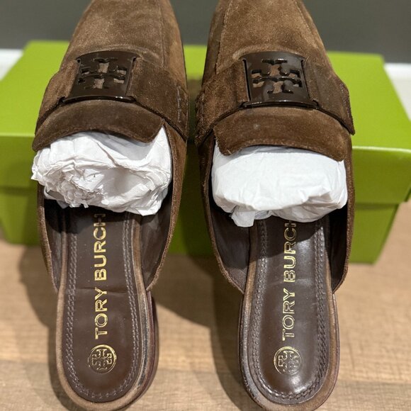 EUC | Tory Burch | Suede Chocolate Brown Mules | $100 - Picture 4 of 8